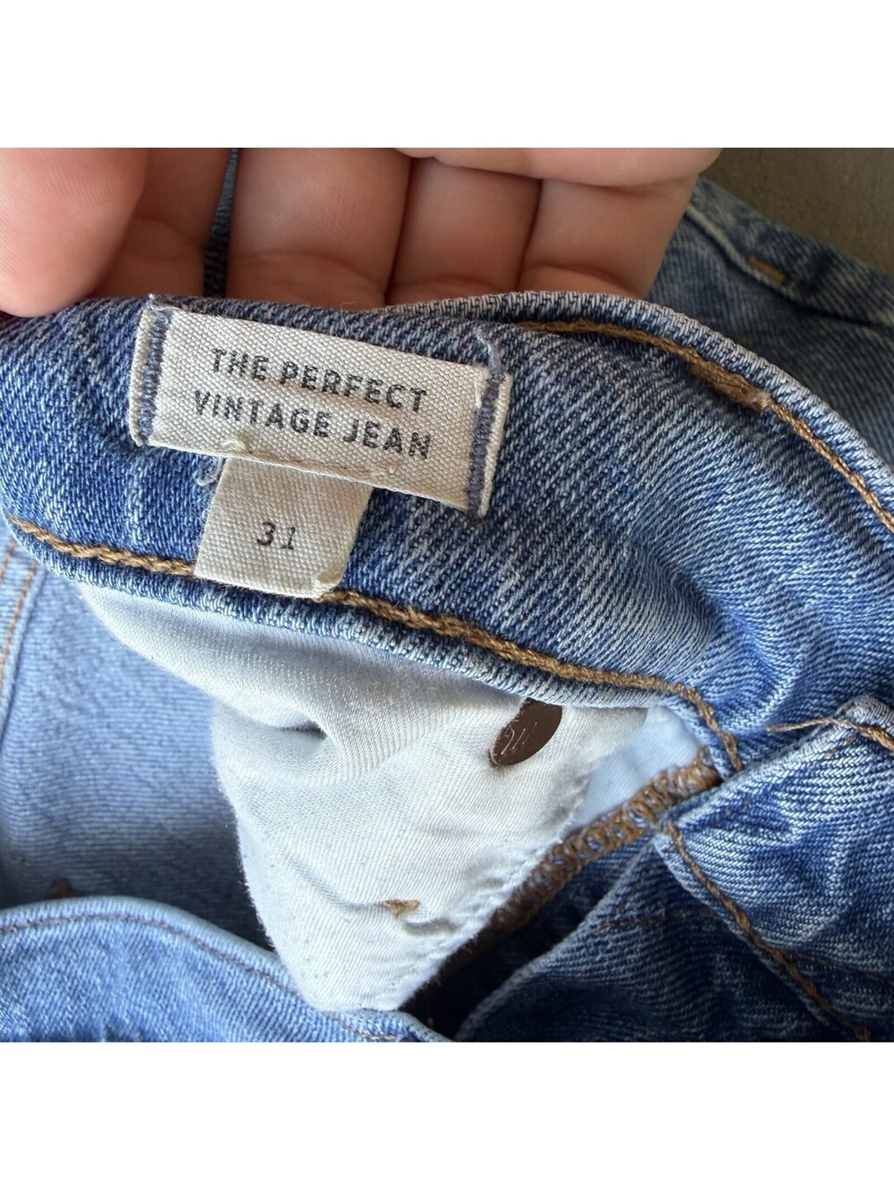 Madewell Women’s Straight Jeans Blue Medium Wash Mid Rise Stretch 5-Pocket - Picture 3 of 10